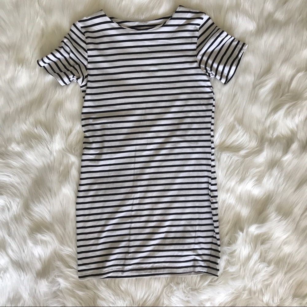 SheIn Black & White Striped T Shirt Dress